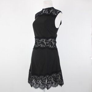 Lover Sz 6 Black Gray Lace Lined Sleeveless Acetate Rayon Spandex Dress